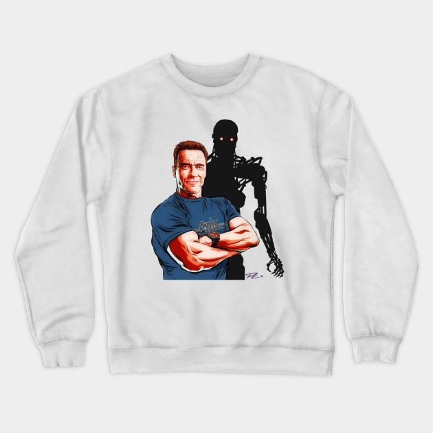 Arnold Schwarzenegger - An illustration by Paul Cemmick Crewneck Sweatshirt by PLAYDIGITAL2020